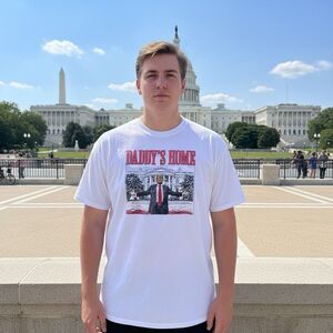 Daddy’s Home White Graphic T Shirt Mens 2XL 100% Cotton Political Tee Trump DC